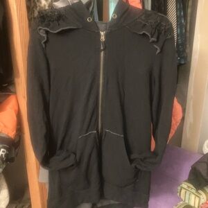 Evy's Tree Black Hoodie with Gold Zipper